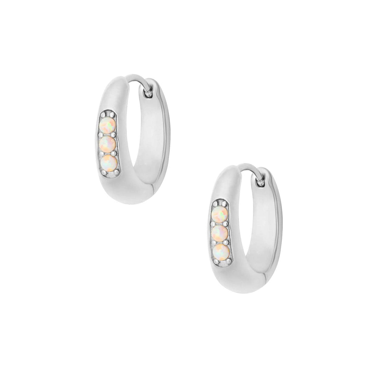 Majestic Opal Hoop Earrings