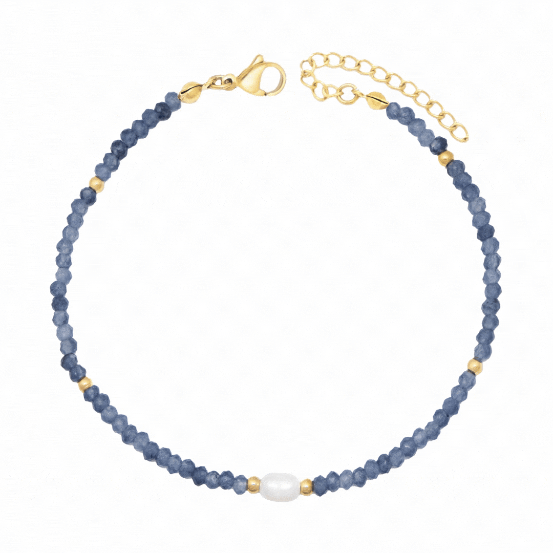 Navy Pearl Anklet