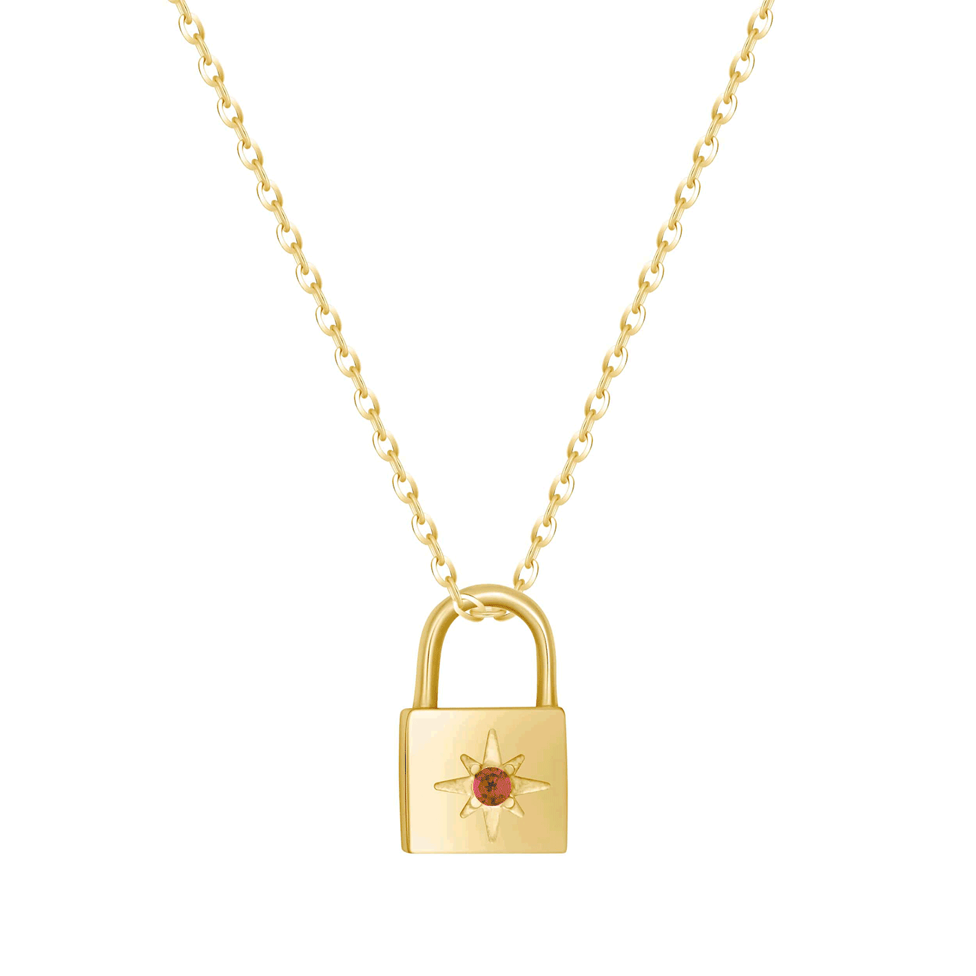 Birthstone Padlock Necklace — Pink Island Necklaces | Tarnish-Free Waterproof Jewellery Australia