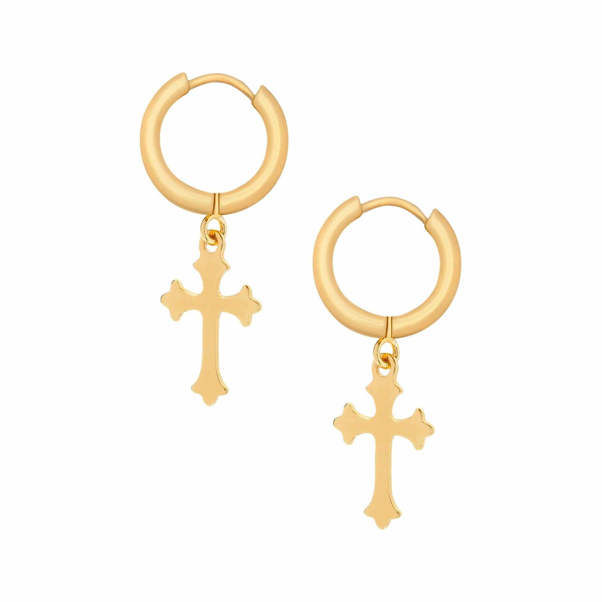 Rain Cross Hoop Earrings