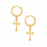 Rain Cross Hoop Earrings