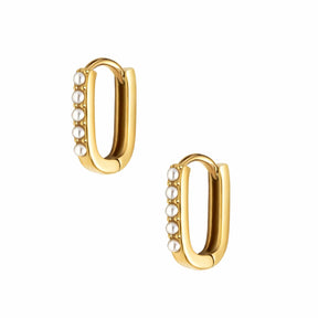 Rosalie Pearl Hoop Earrings