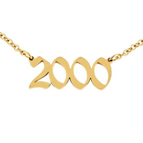 Script Year Choker Necklace