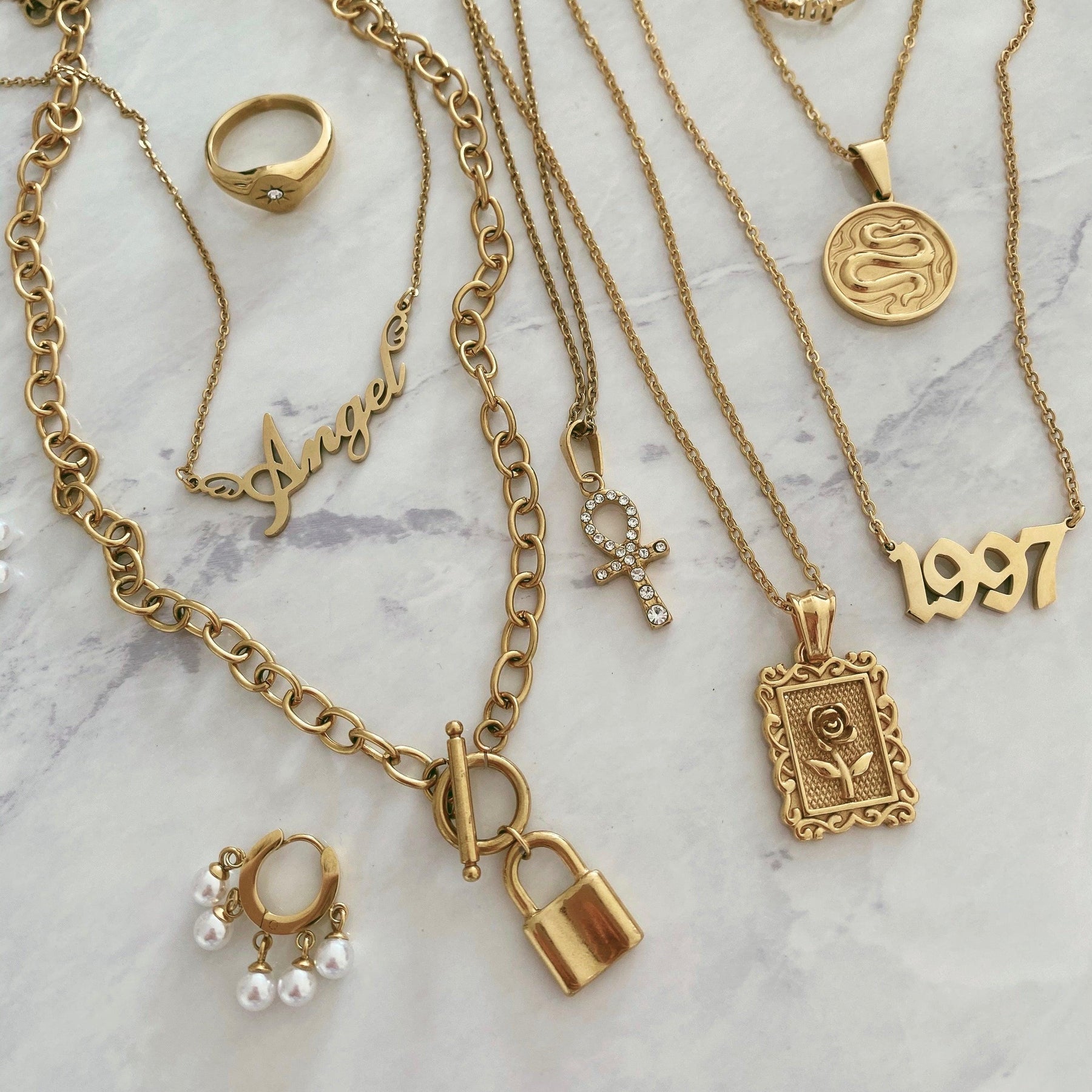 Script Year Choker Necklace