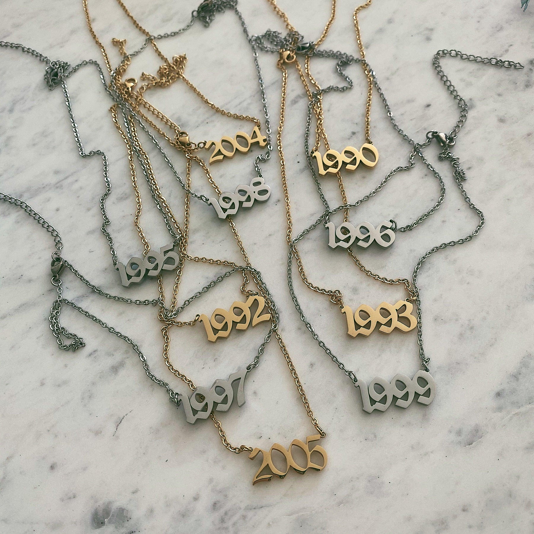 Script Year Choker Necklace