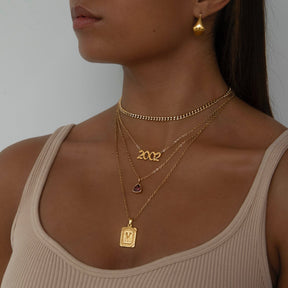 Script Year Choker Necklace