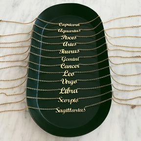 Script Zodiac Choker Necklace