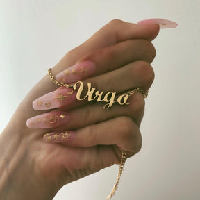 Script Zodiac Choker Necklace