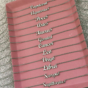 Script Zodiac Choker Necklace