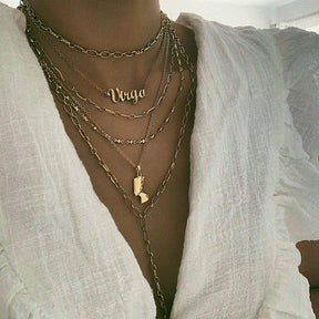 Script Zodiac Choker Necklace