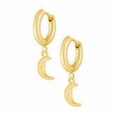 Crescent Moon Hoop Earrings — Pink Island Earrings | Tarnish-Free Waterproof Jewellery Australia