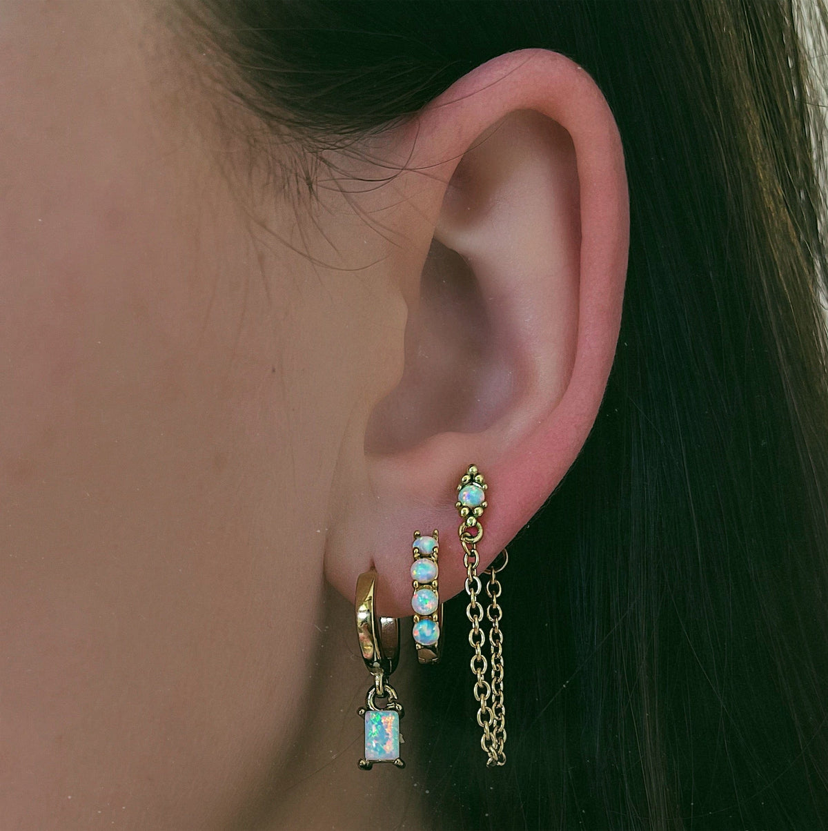 Tia Opal Hoop Earrings