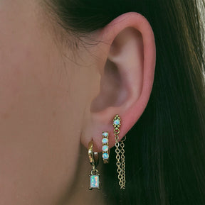 Tia Opal Hoop Earrings