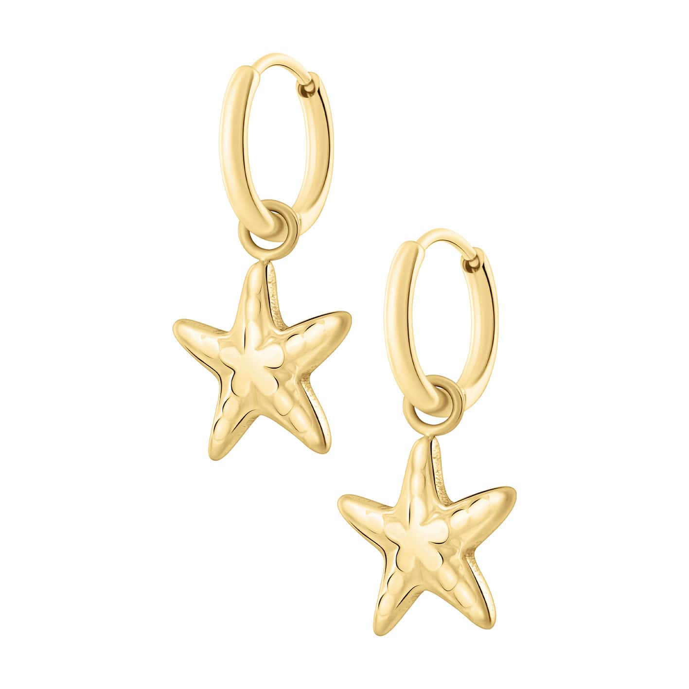 Golden Hoop Earrings — Pink Island Earrings | Tarnish-Free Waterproof Jewellery Australia