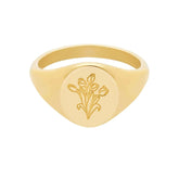 Tulips Signet Ring