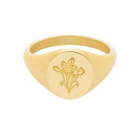 Tulips Signet Ring