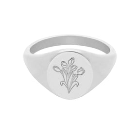 Tulips Signet Ring