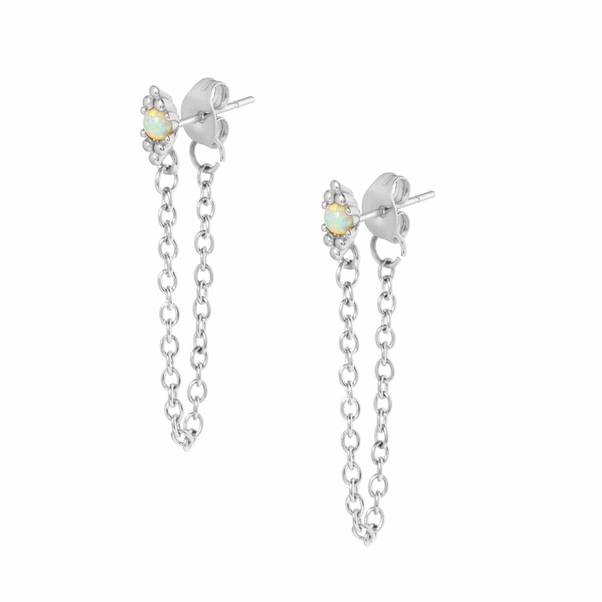 Zora Opal Stud Drop Earrings