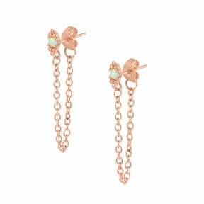 Zora Opal Stud Drop Earrings