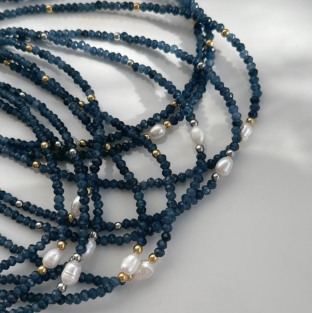Navy Pearl Choker